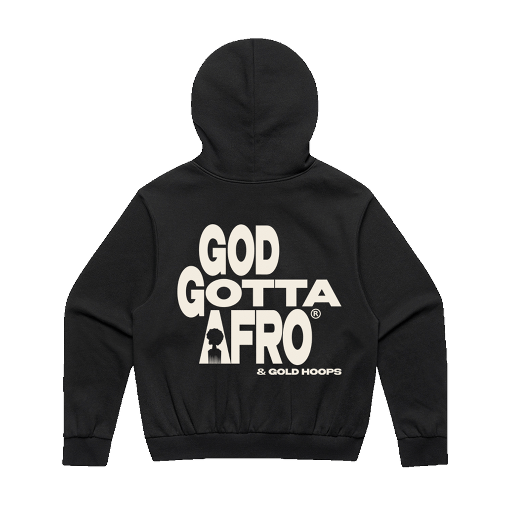 God Gotta Afro & Gold Hoops Hoodie