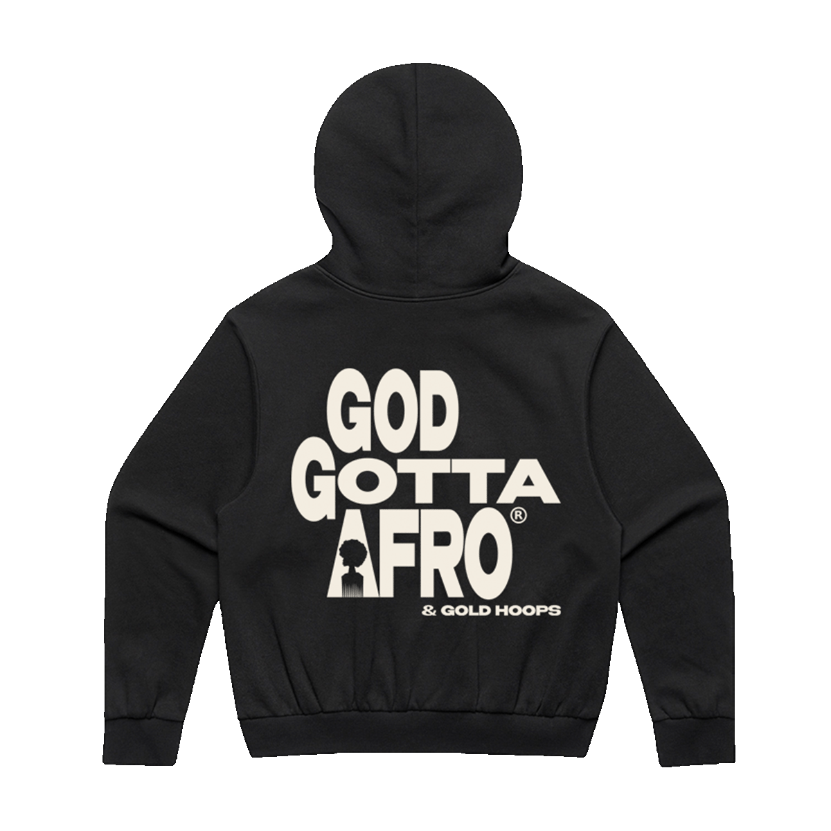 God Gotta Afro & Gold Hoops Hoodie